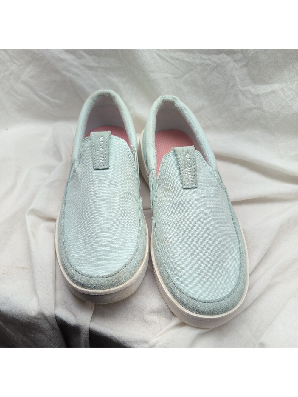 Columbia Boatside PFG womens mint green slip on canvas shoes size 10